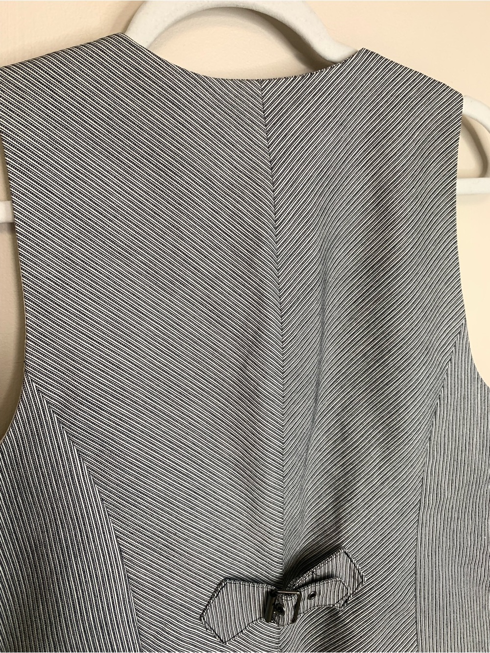 le château Y2K Pinstripe Gray Double-Breasted Vest L - Picture 6 of 13